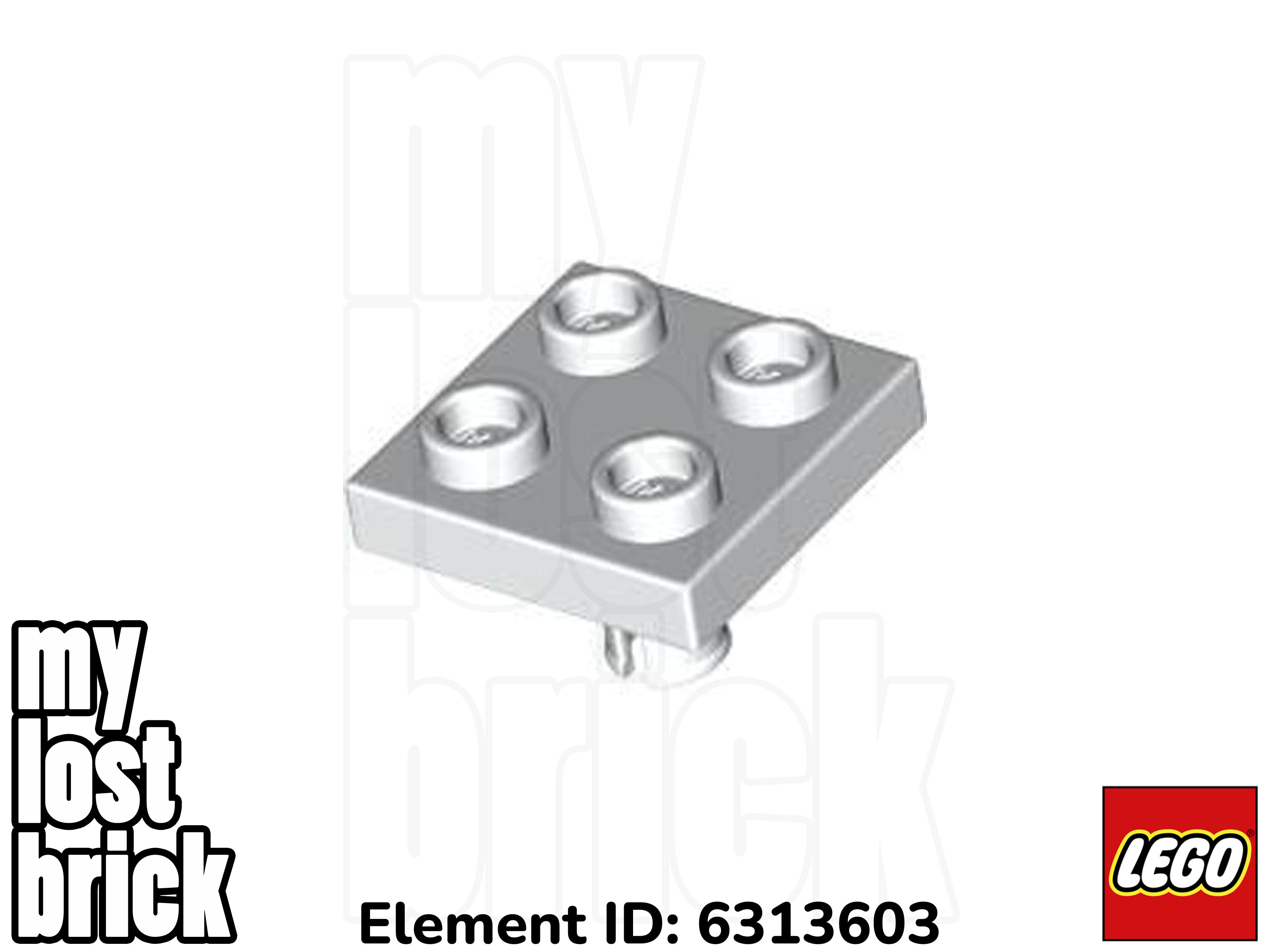 LEGO - Teil 2476 - Platten mit Pin auf Unterseite 2x2 (5er Pack) + NEU + FARBE WÄHLBAR - Bild 7 von 7