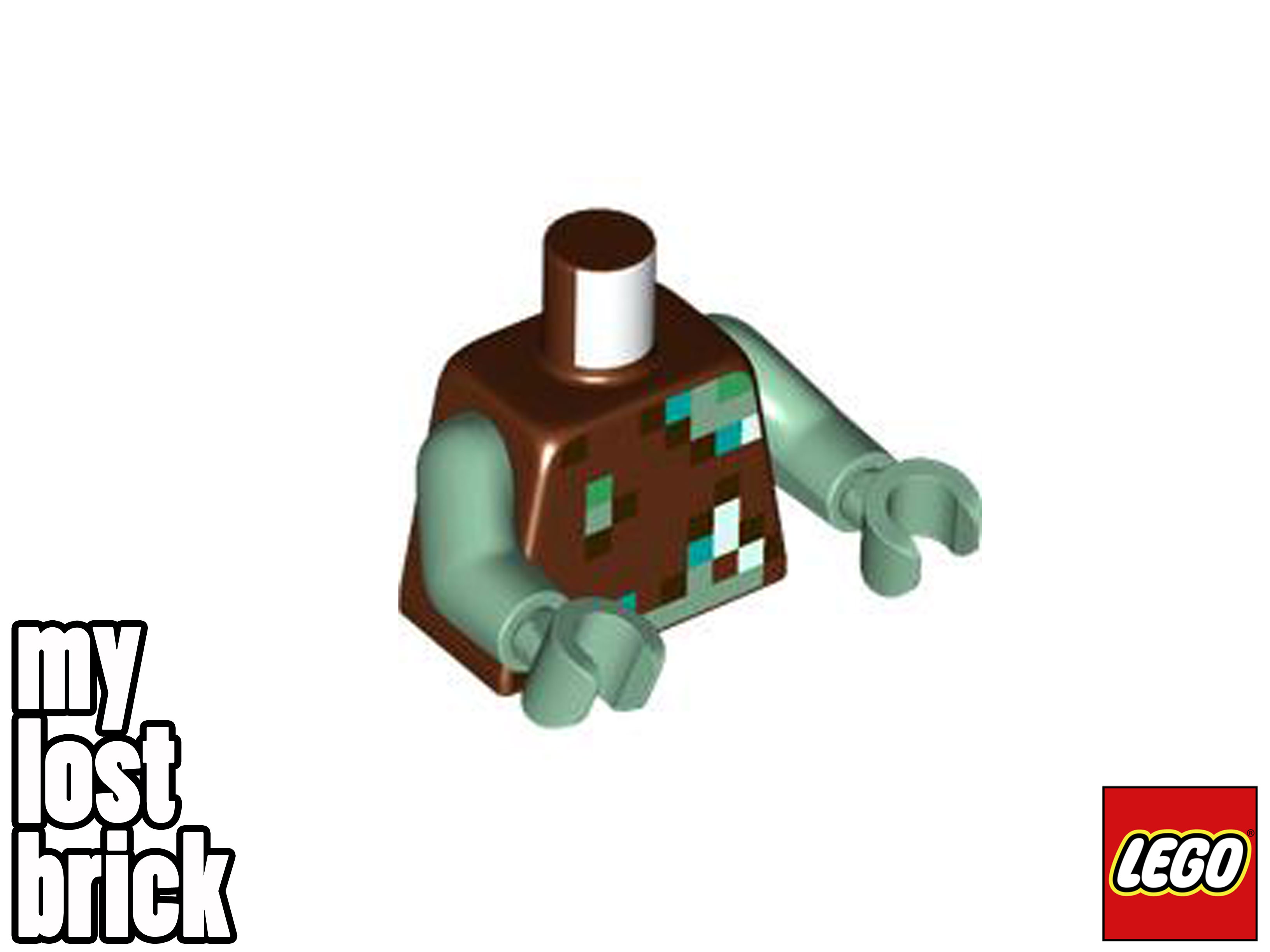 LEGO Minecraft - Minifigura Zombie Ahogado del set 21164 (min088) - NUEVO - Imagen 6 de 7